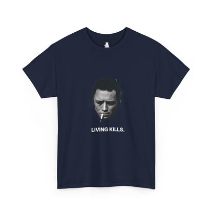 Albert Camus Living Kills Funny T-Shirt | Philosophy Lovers Gift | French Literature | Camus Smoking | Unisex