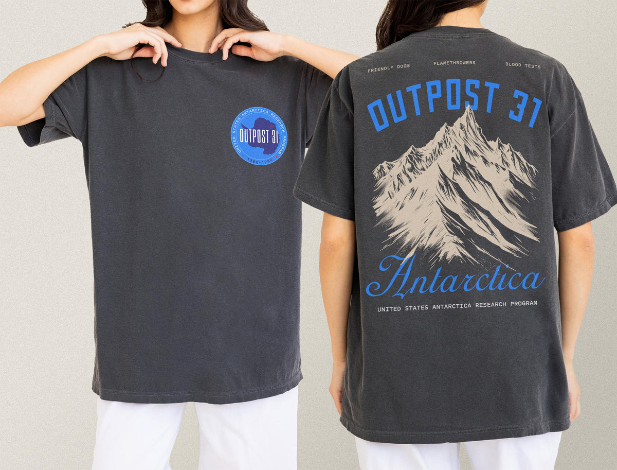 Outpost 31 Antarctica Graphic Tee: 80s Horror Movie Thing Shirt