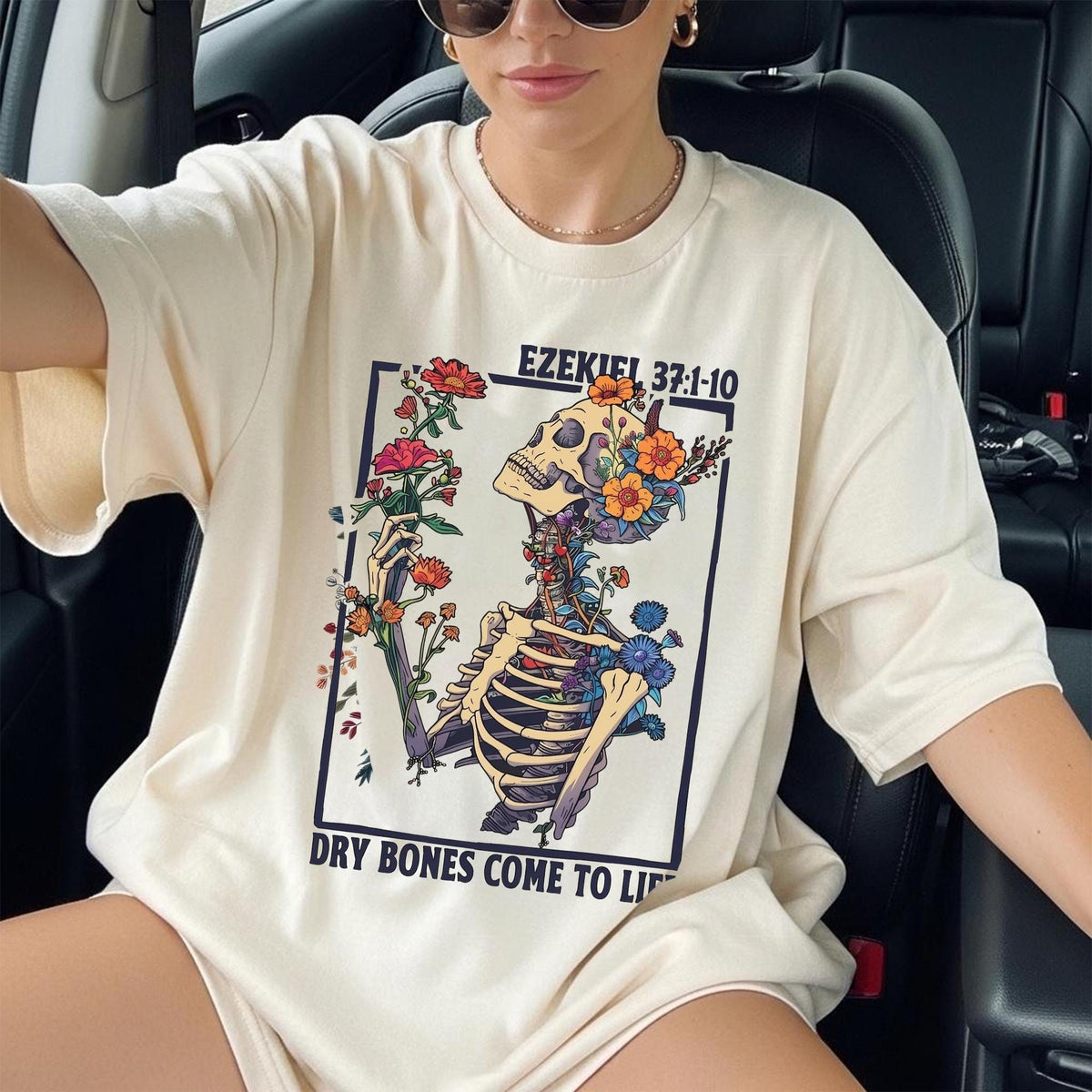 Ezekiel 37 Dry Bones Come To Life Shirt, Christian Skeleton Floral Tee, Retro Scripture Hoodie, Vintage Faith Sweatshirt, Gift for Mom