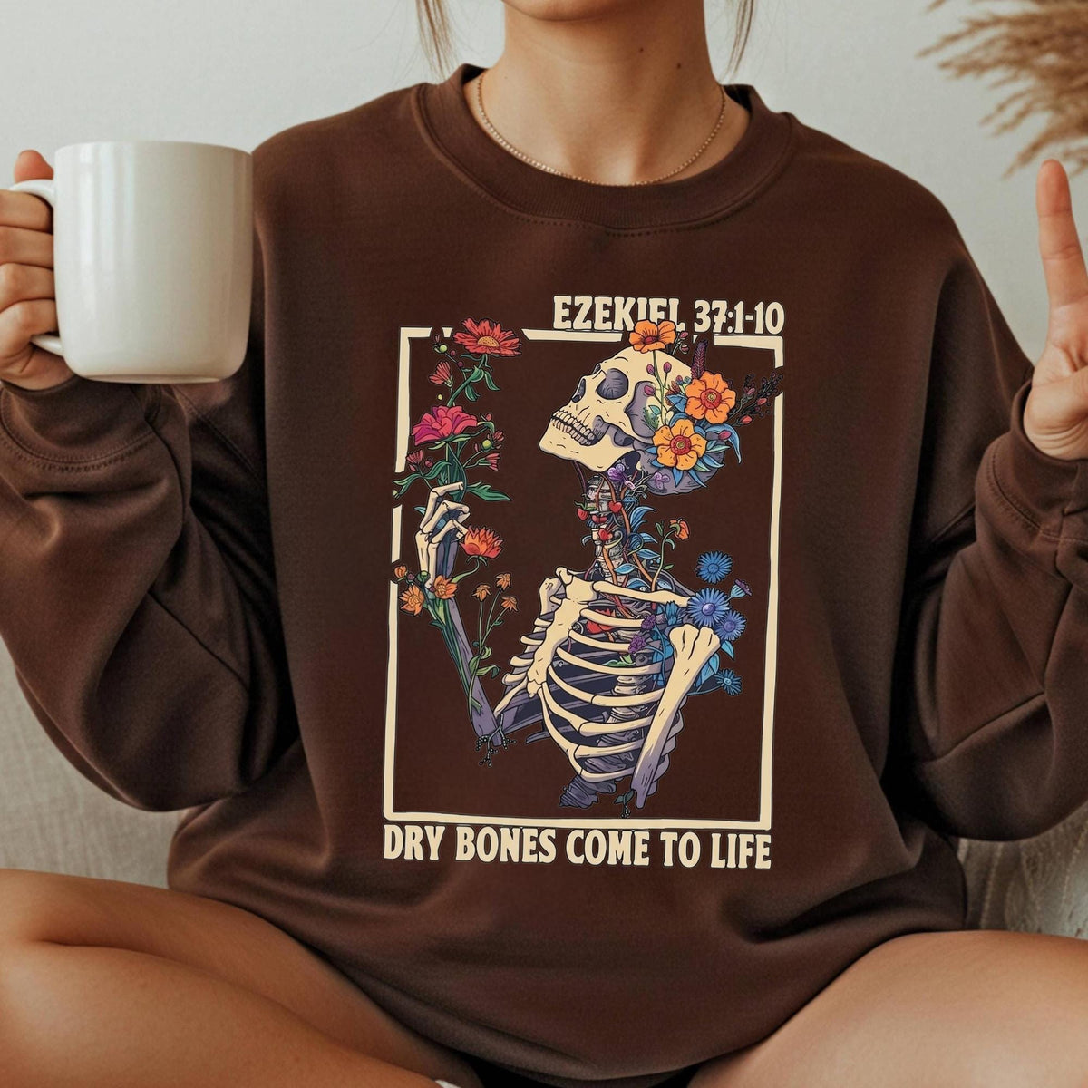 Ezekiel 37 Dry Bones Come To Life Shirt, Christian Skeleton Floral Tee, Retro Scripture Hoodie, Vintage Faith Sweatshirt, Gift for Mom