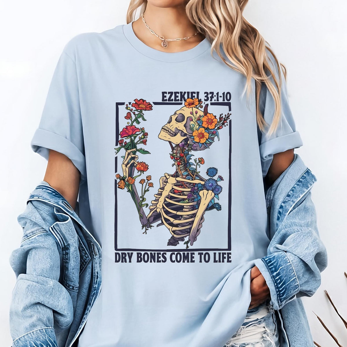 Ezekiel 37 Dry Bones Come To Life Shirt, Christian Skeleton Floral Tee, Retro Scripture Hoodie, Vintage Faith Sweatshirt, Gift for Mom
