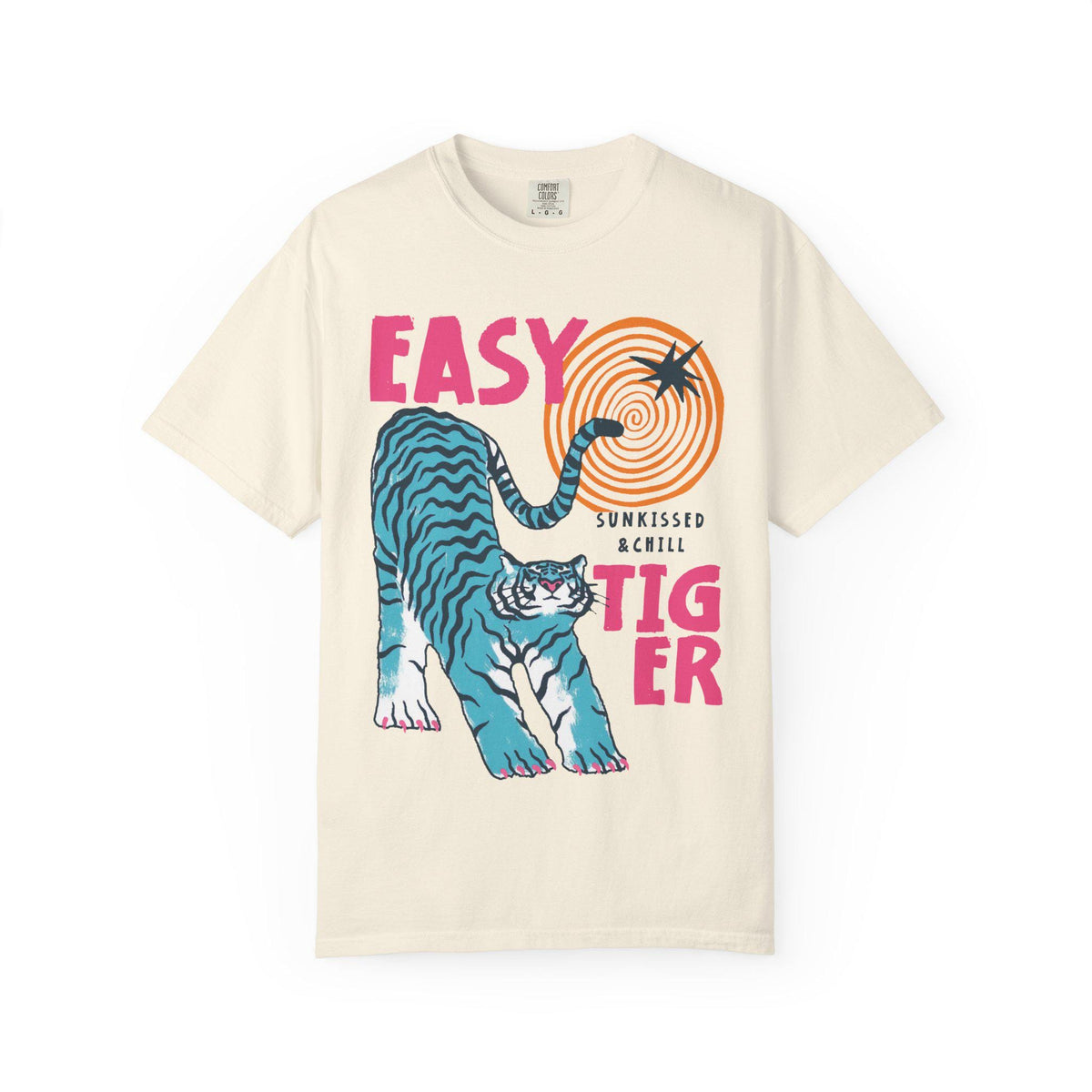 Sun-kissed Tiger Comfort colors UNISEX T shirt : Retro Tiger Graphic Tee, Summer boho beach vibe
