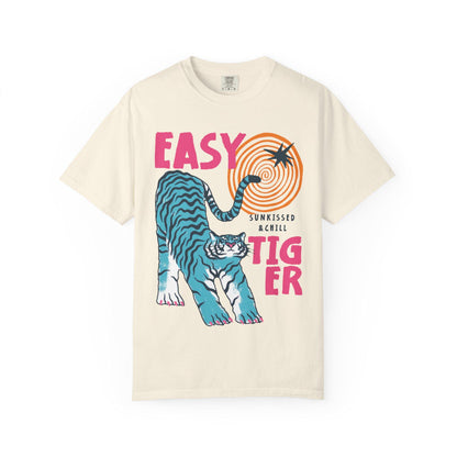 Sun-kissed Tiger Comfort colors UNISEX T shirt : Retro Tiger Graphic Tee, Summer boho beach vibe