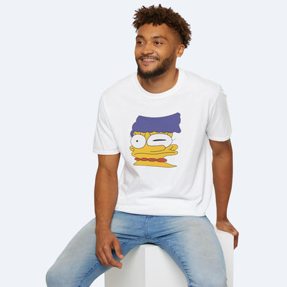 Smeared Marge T-Shirt Simpsons Meme Tee Distorted Marge Graphic Shirt Weird Simpsons Meme Shirt Funny Cartoon Retro Tee Gift Idea
