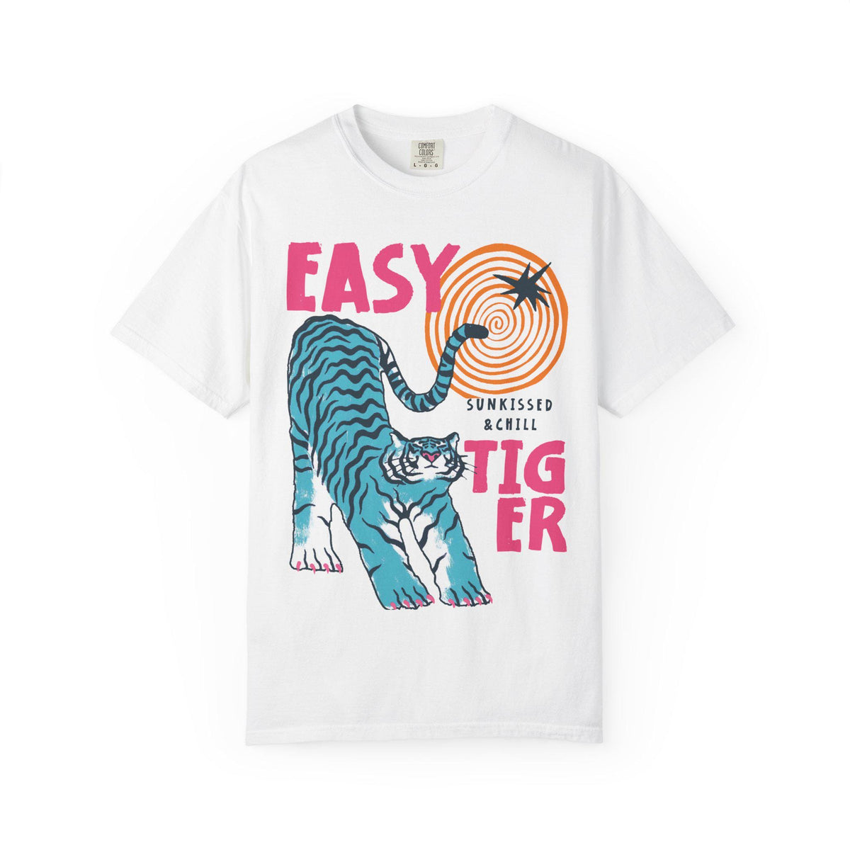 Sun-kissed Tiger Comfort colors UNISEX T shirt : Retro Tiger Graphic Tee, Summer boho beach vibe