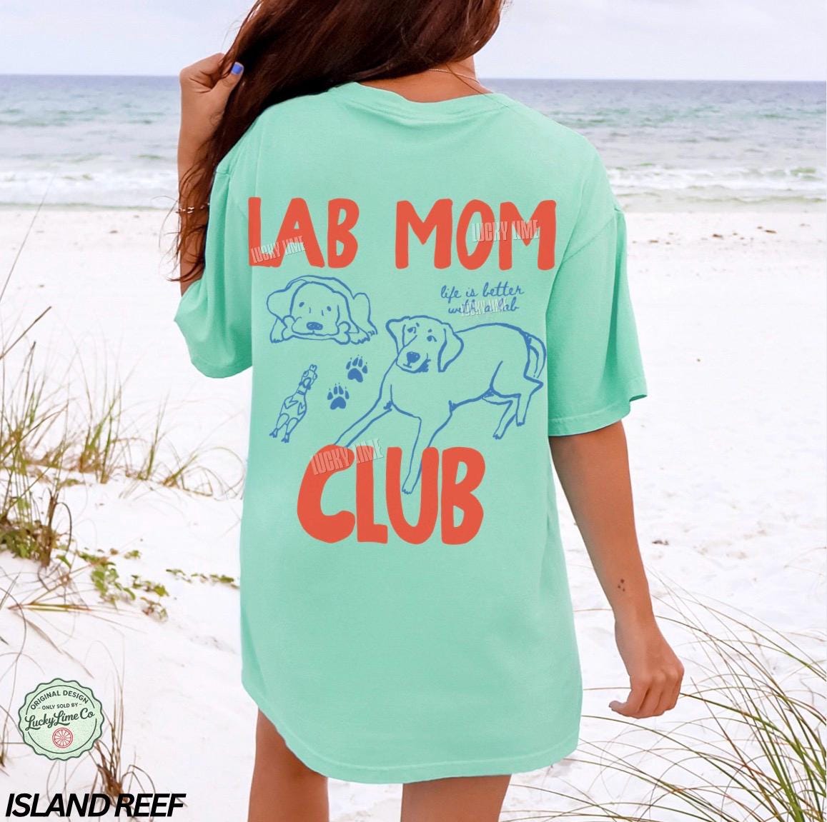 Lab Mom Club Shirt, Labrador Retreiver Dog Mom Shirt, Dog Lover Gift, Back Design Tee, Fur Mama Shirt, Dog Mama Graphic Tee, Pet Parent Tee