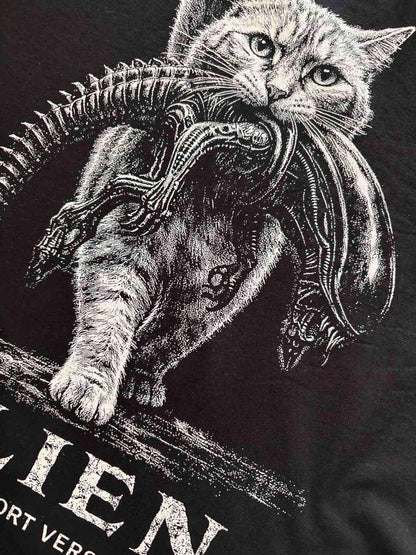 Space Creature Cat Shirt – The Short Version | Sci-Fi Horror Parody Graphic Tee