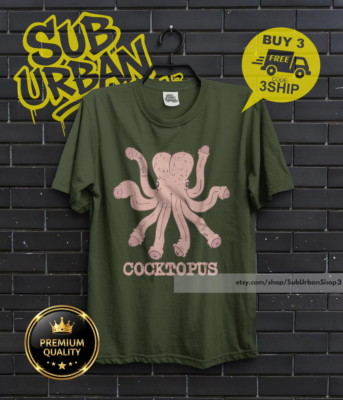 Cocktopus Funny Shirt, Humorous rude t-shirt, eat your protein shirt, breakfast of champions tee, humoristic shirt