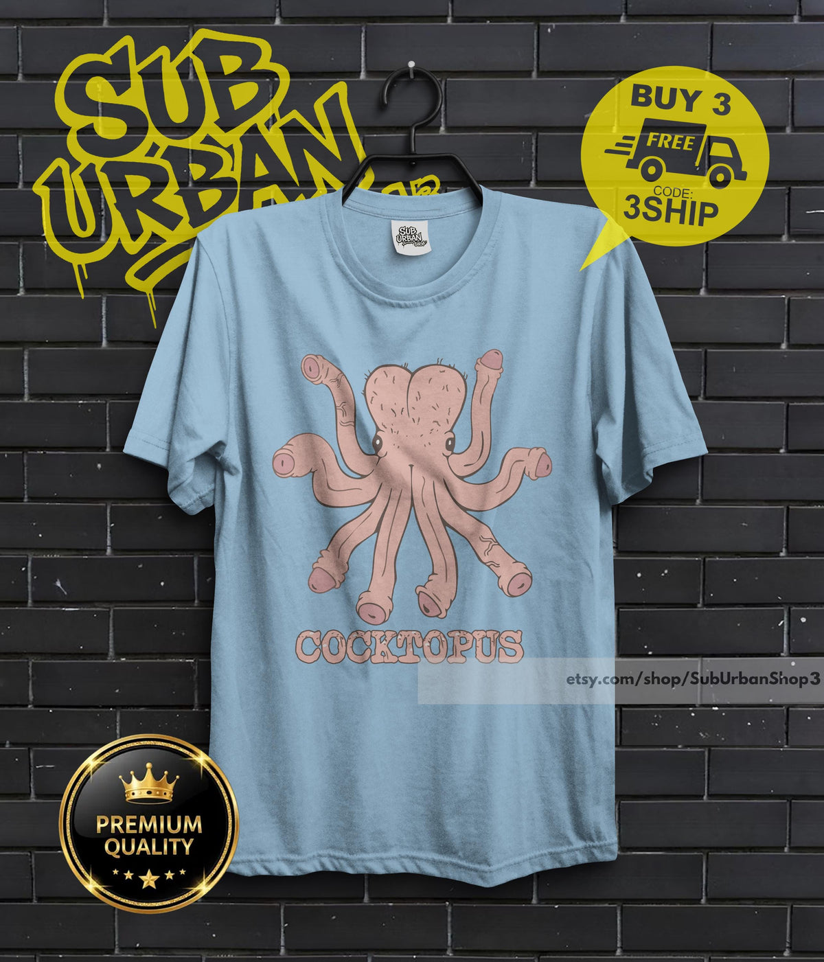 Cocktopus Funny Shirt, Humorous rude t-shirt, eat your protein shirt, breakfast of champions tee, humoristic shirt