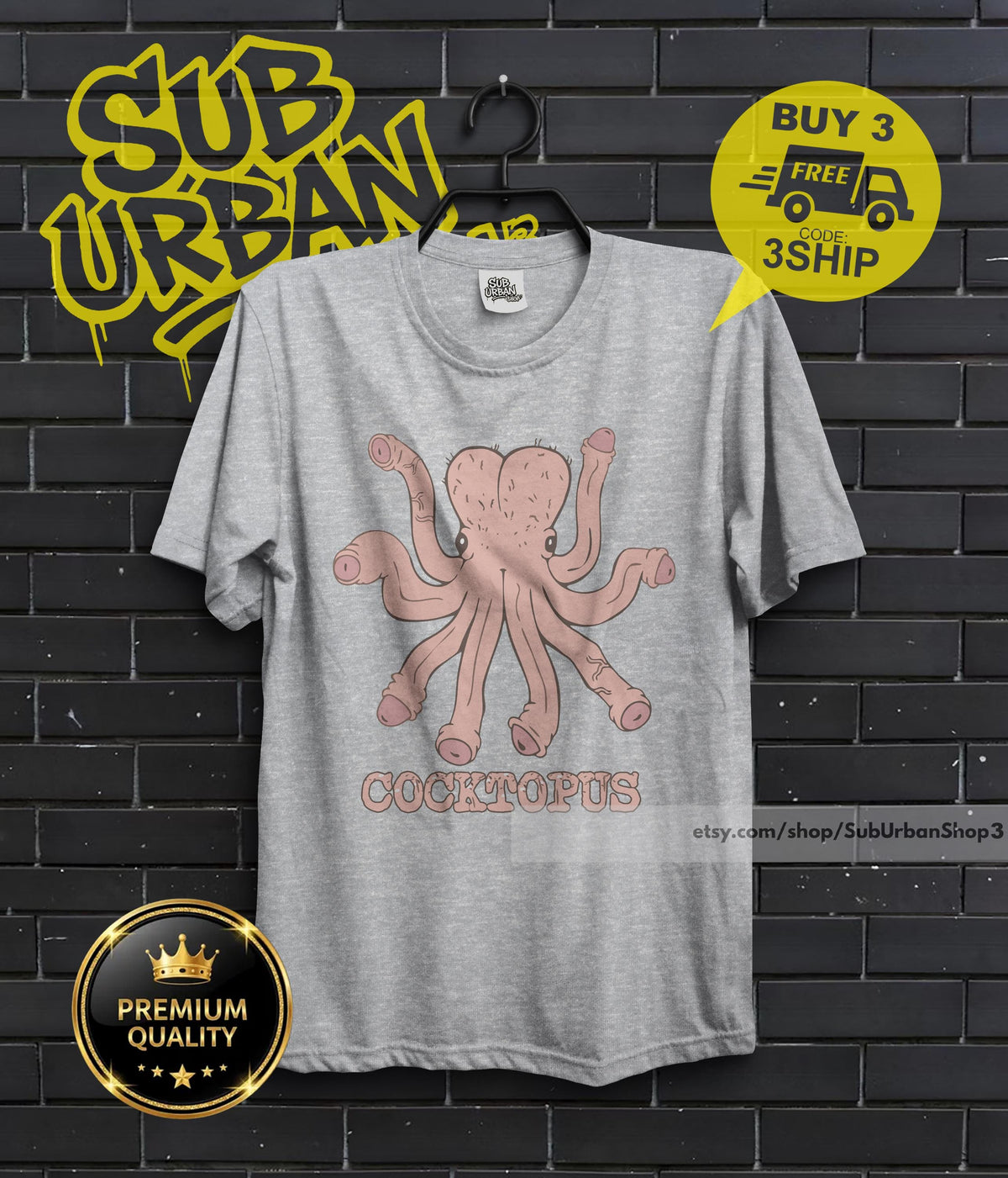 Cocktopus Funny Shirt, Humorous rude t-shirt, eat your protein shirt, breakfast of champions tee, humoristic shirt