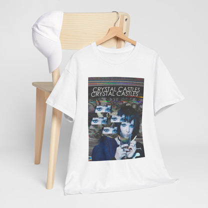 Crystal Castles Graphic Tee | Retro Glitch Eyes Album Art