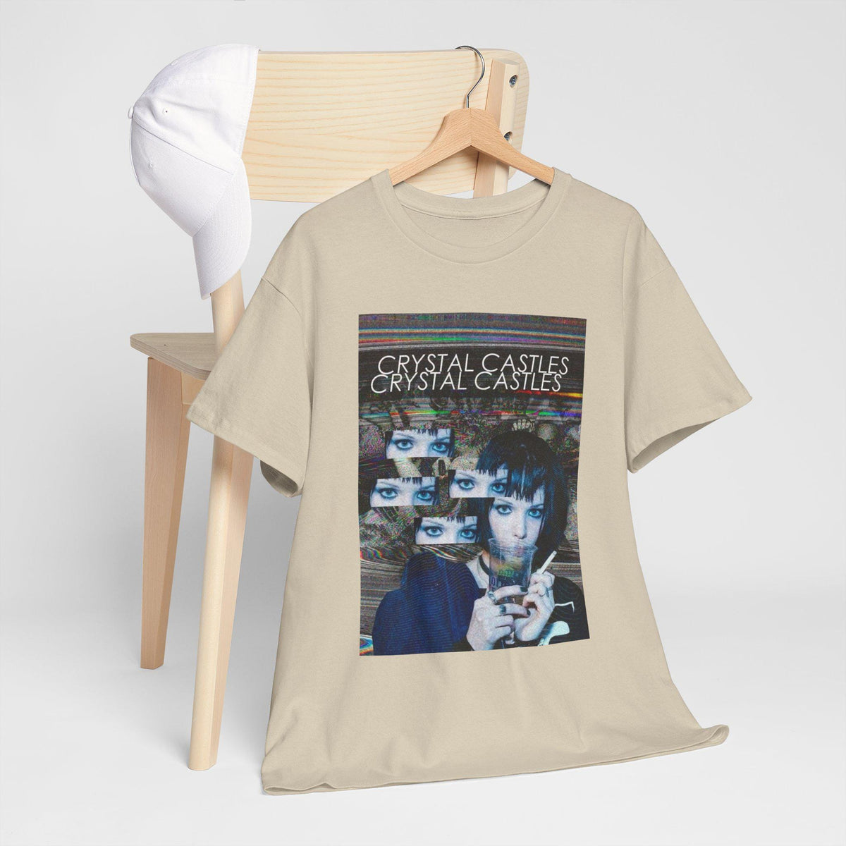 Crystal Castles Graphic Tee | Retro Glitch Eyes Album Art