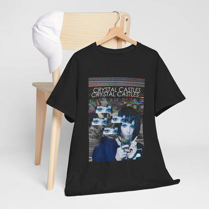 Crystal Castles Graphic Tee | Retro Glitch Eyes Album Art