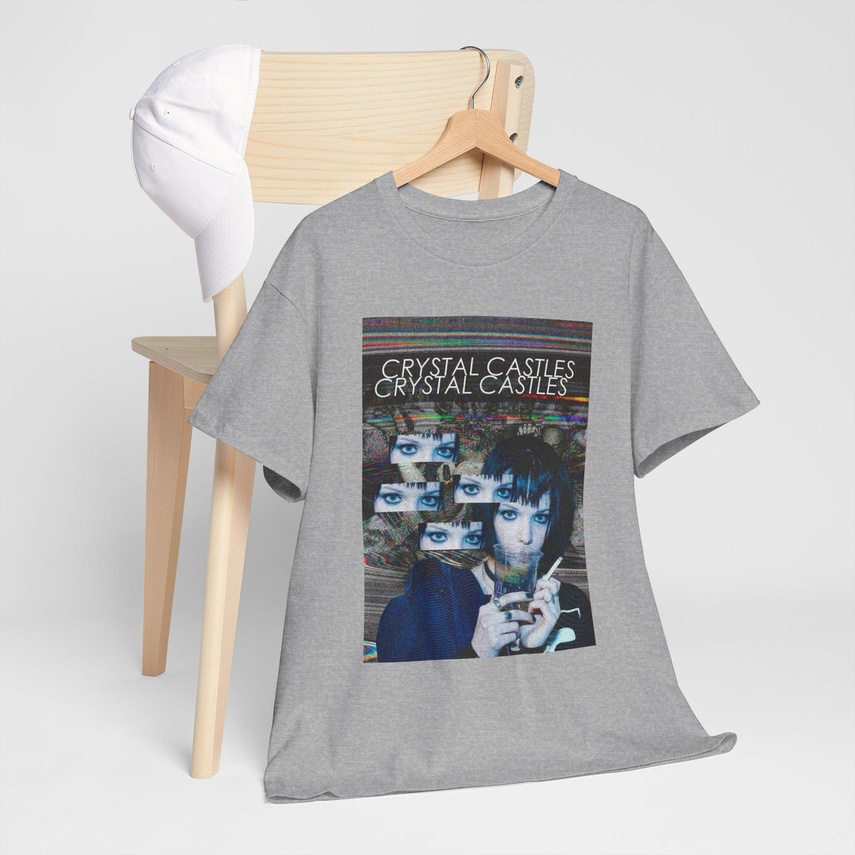 Crystal Castles Graphic Tee | Retro Glitch Eyes Album Art