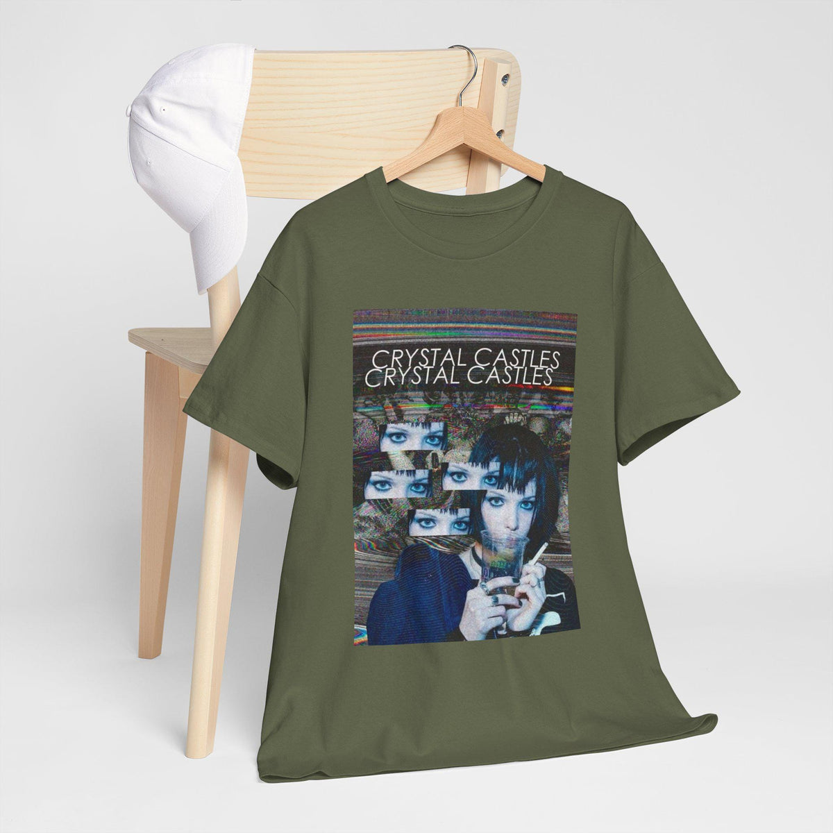 Crystal Castles Graphic Tee | Retro Glitch Eyes Album Art