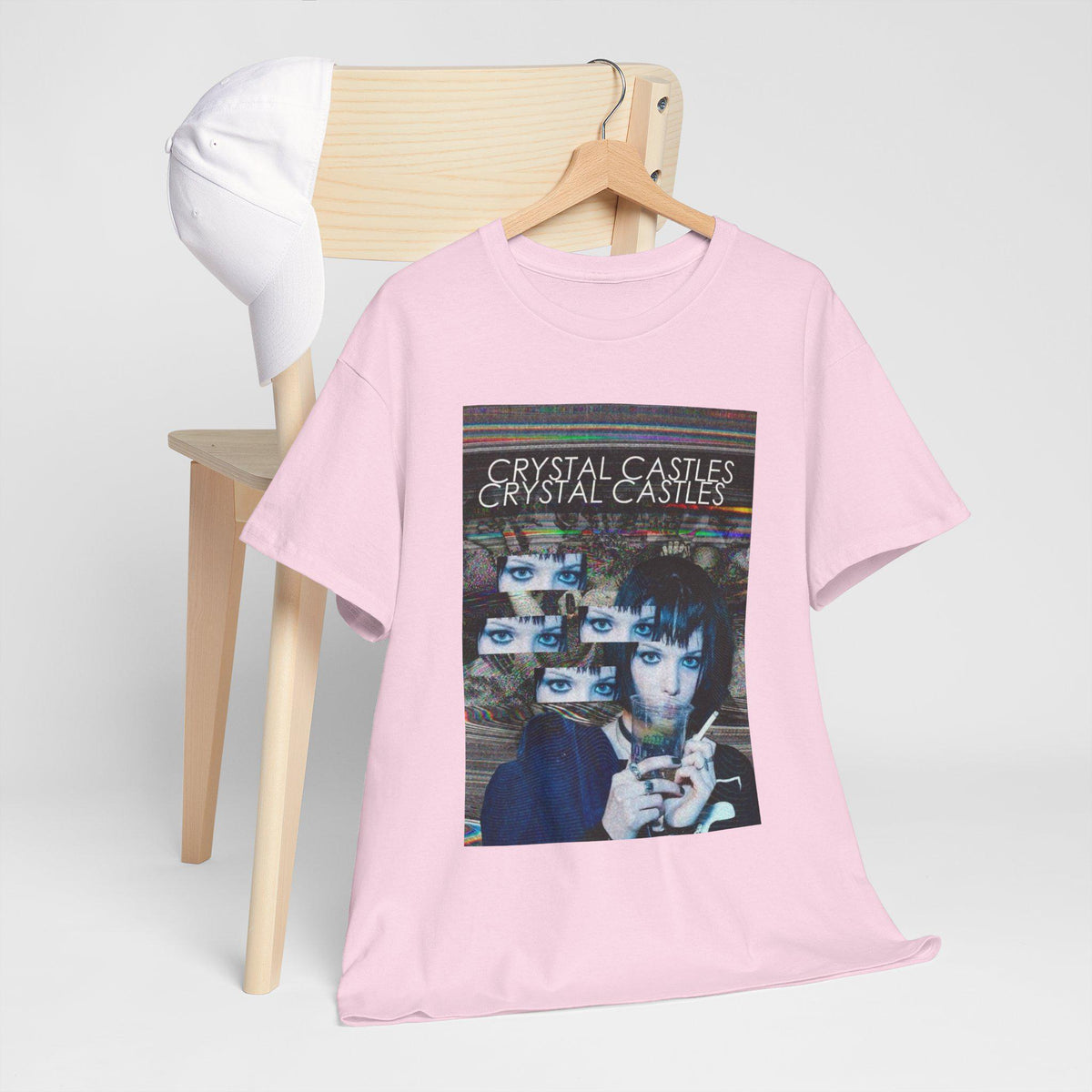 Crystal Castles Graphic Tee | Retro Glitch Eyes Album Art