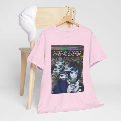 Crystal Castles Graphic Tee | Retro Glitch Eyes Album Art