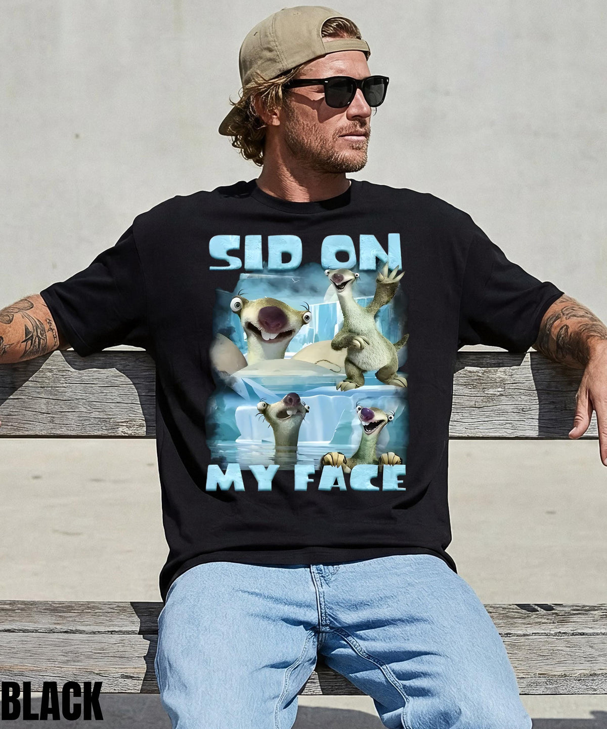 Sid On My Face Meme T-Shirt,Funny Ice Age Shirt,Edgy Meme Graphic Tee,Cursed Meme Shirt,Sarcastic Offensive Humor Shirt,Gen Z Gag Gift