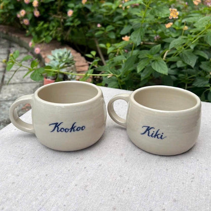 Personalized Cappuccino Cup – Custom Name Ceramic Mug, Handmade Pottery