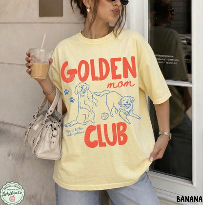 Golden Mom Club Golden Retriever graphic T-shirt in Banana