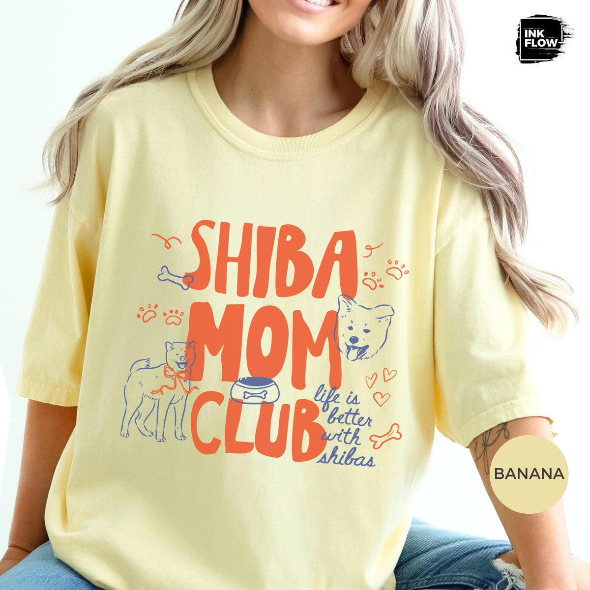 Shiba Mom Club Comfort Colors T-Shirt – Cute Shiba Inu Dog Mom Tee