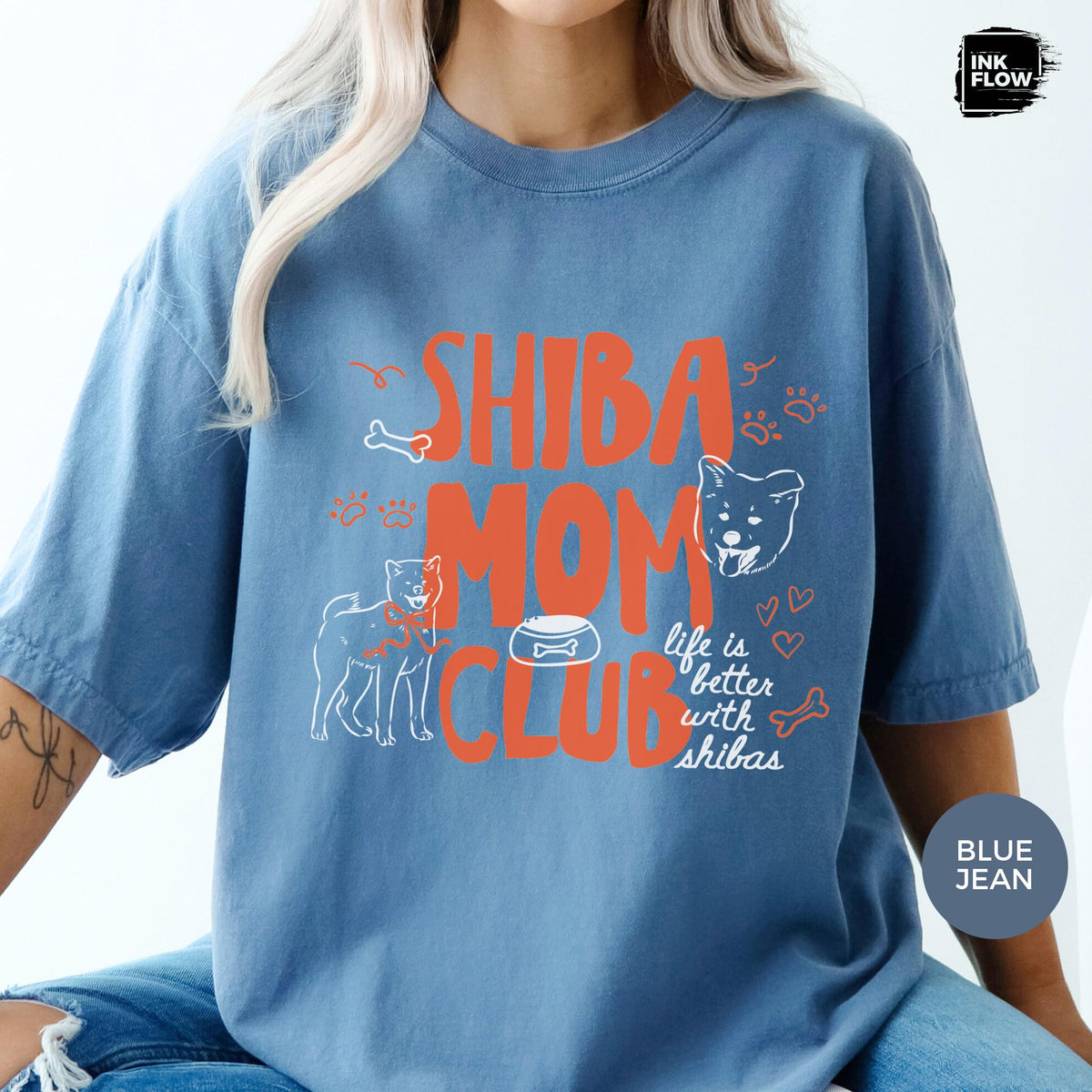 Shiba Mom Club Comfort Colors T-Shirt – Cute Shiba Inu Dog Mom Tee