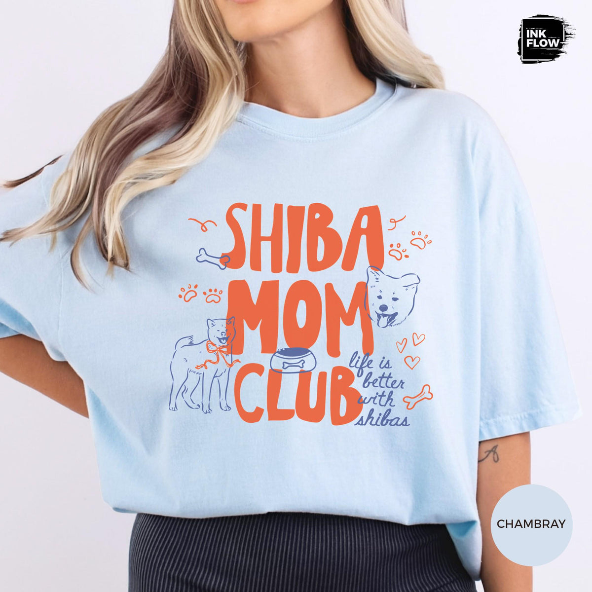 Shiba Mom Club Comfort Colors T-Shirt – Cute Shiba Inu Dog Mom Tee