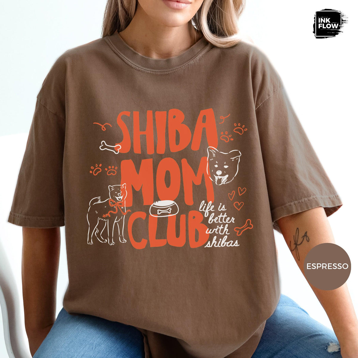 Shiba Mom Club Comfort Colors T-Shirt – Cute Shiba Inu Dog Mom Tee