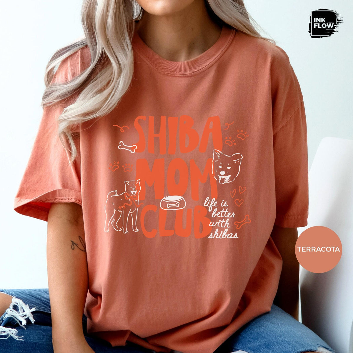 Shiba Mom Club Comfort Colors T-Shirt – Cute Shiba Inu Dog Mom Tee