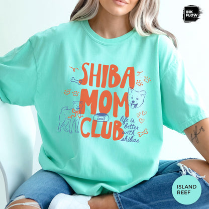 Shiba Mom Club Comfort Colors T-Shirt – Cute Shiba Inu Dog Mom Tee