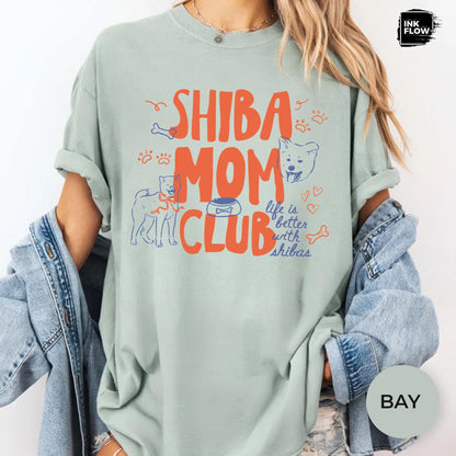 Shiba Mom Club Comfort Colors T-Shirt – Cute Shiba Inu Dog Mom Tee
