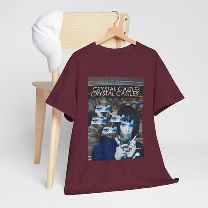 Crystal Castles Graphic Tee | Retro Glitch Eyes Album Art