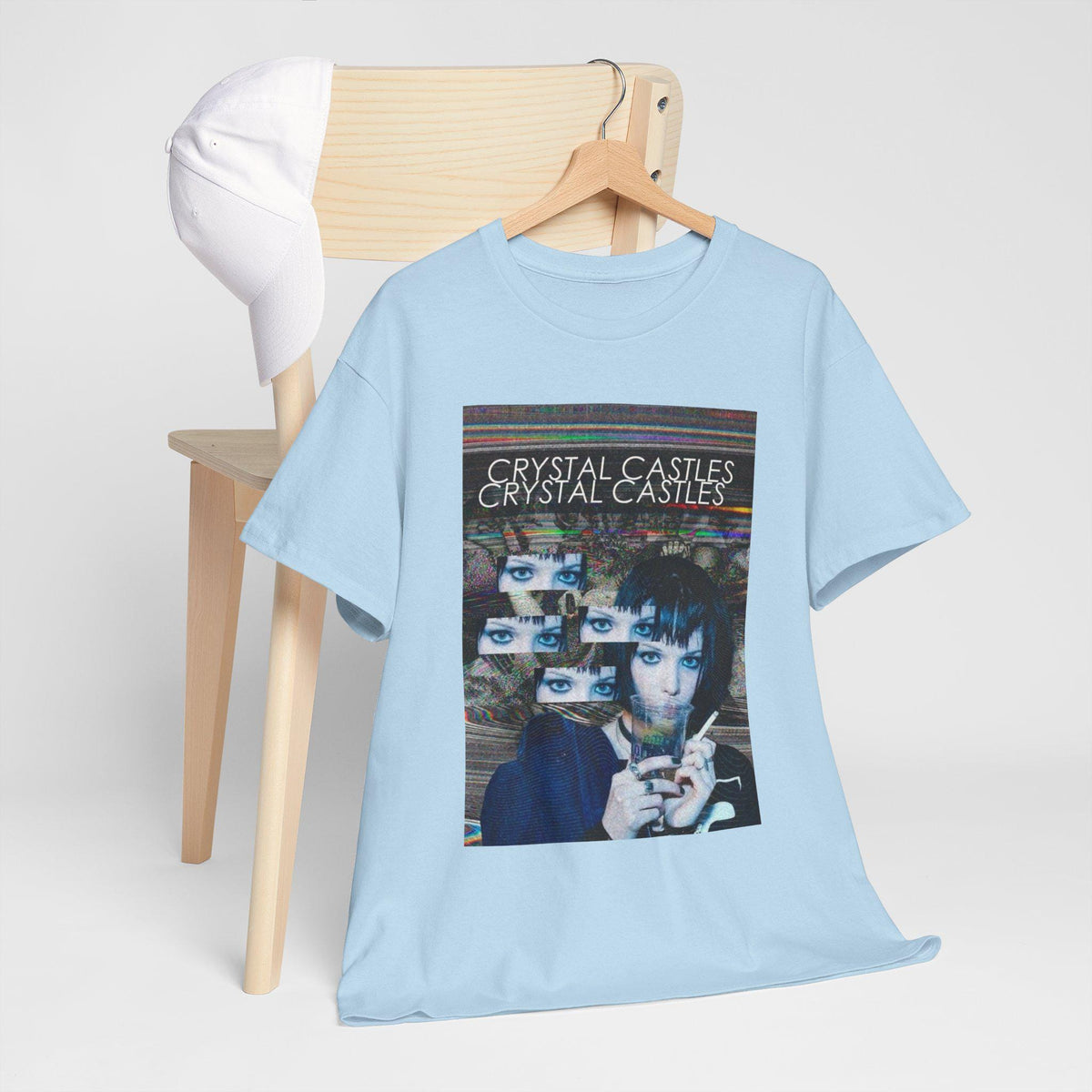 Crystal Castles Graphic Tee | Retro Glitch Eyes Album Art