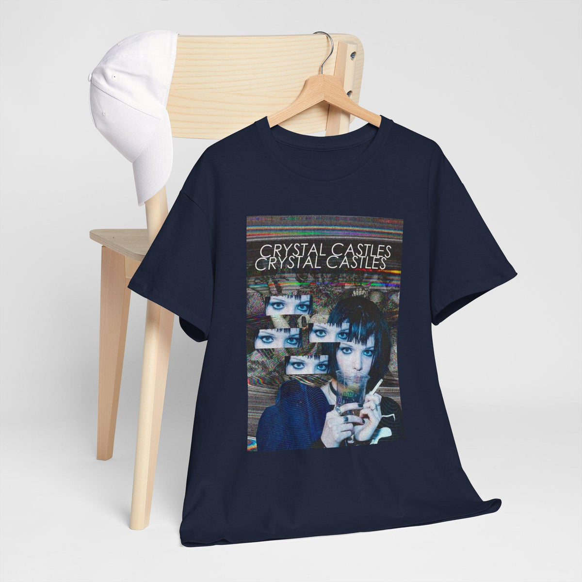 Crystal Castles Graphic Tee | Retro Glitch Eyes Album Art