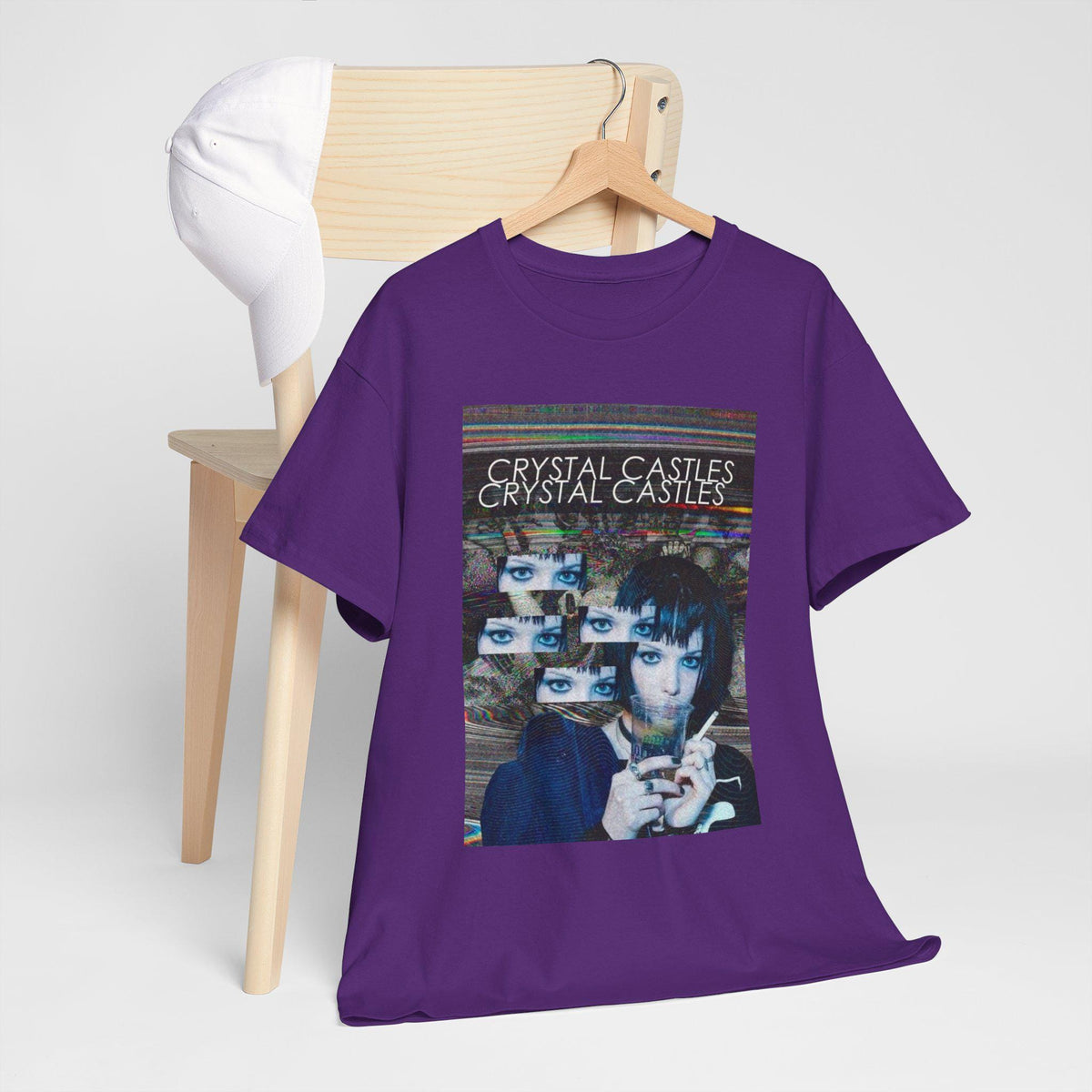 Crystal Castles Graphic Tee | Retro Glitch Eyes Album Art