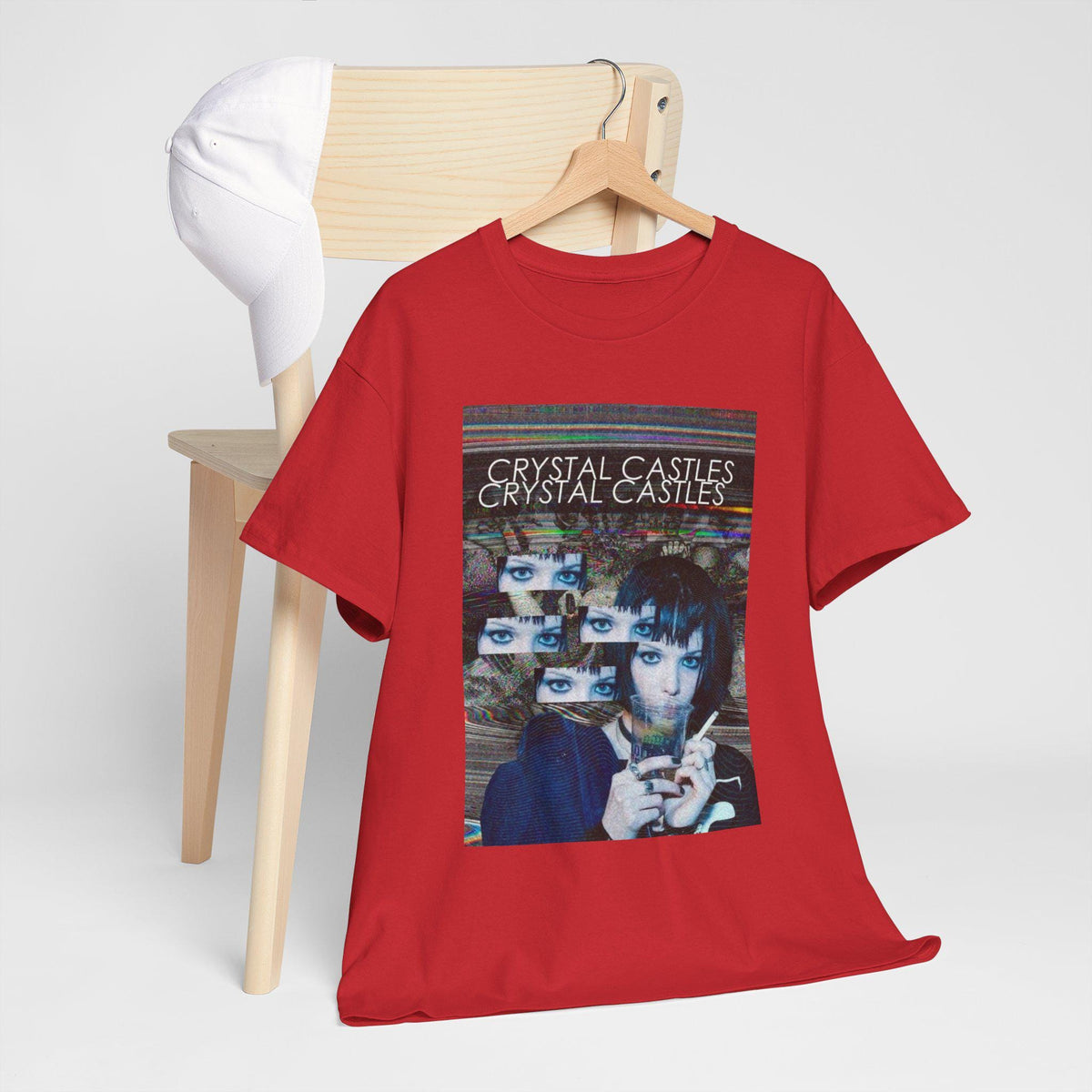 Crystal Castles Graphic Tee | Retro Glitch Eyes Album Art