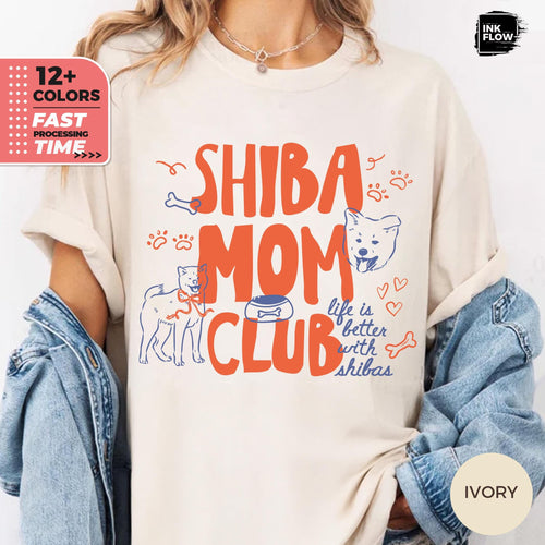 Shiba Mom Club Comfort Colors T-Shirt – Cute Shiba Inu Dog Mom Tee