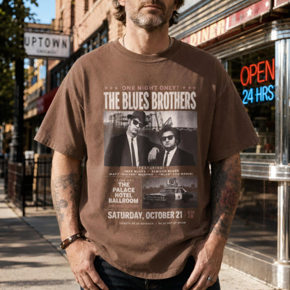 Blues Brothers Shirt, Vintage 80s Concert Tee with Retro Design
