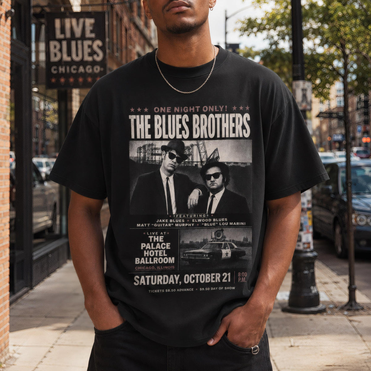 Blues Brothers Shirt, Vintage 80s Concert Tee with Retro Design