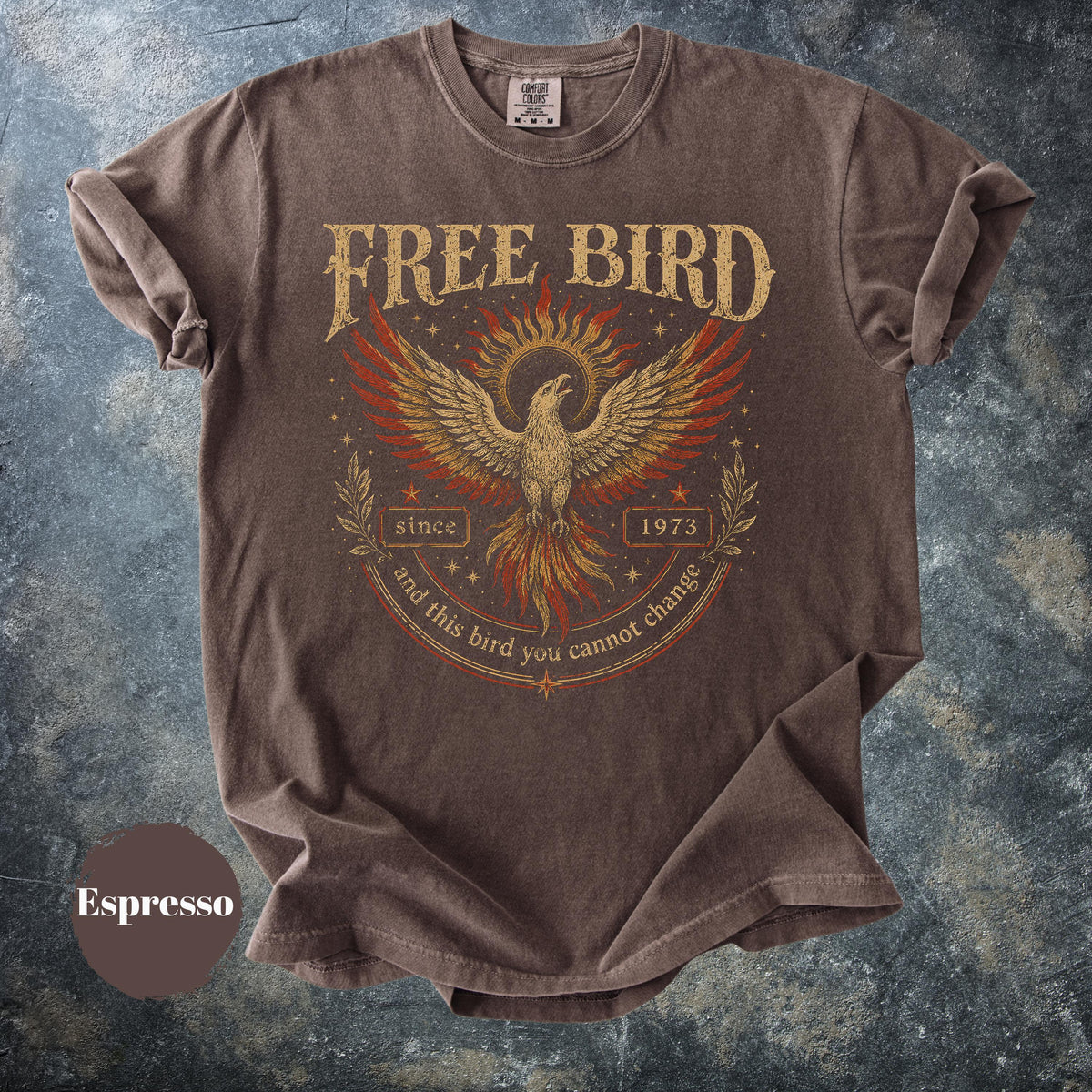 Free Bird Vintage Shirt, Retro Rock Graphic Tee, Phoenix Bird Shirt, 70s Inspired Oversized Tee