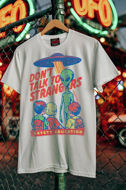 Retro Alien Safety Education Shirt, 80s Sci Fi UFO Graphic Tee