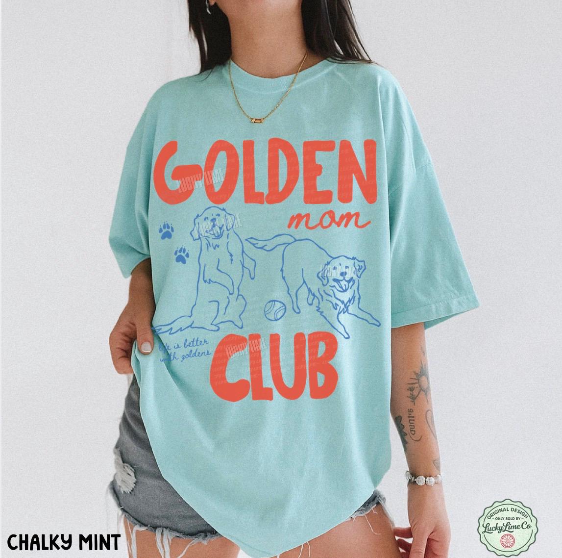 Golden Mom Club Golden Retriever graphic T-shirt in Chalky Mint
