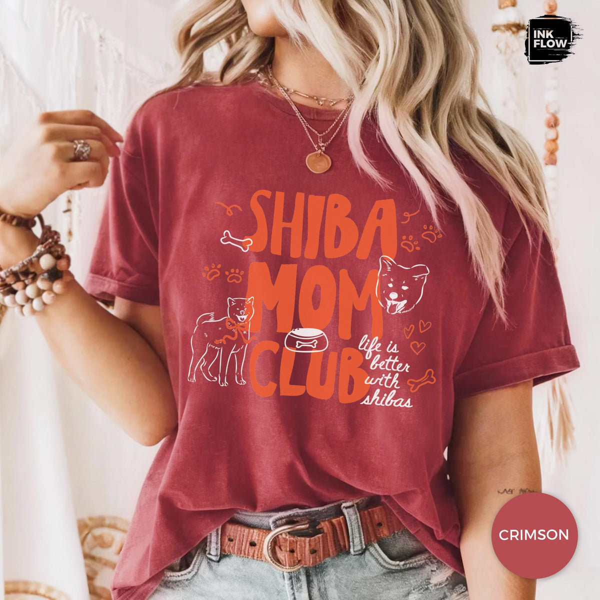 Shiba Mom Club Comfort Colors T-Shirt – Cute Shiba Inu Dog Mom Tee