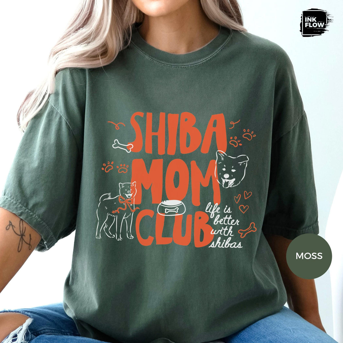 Shiba Mom Club Comfort Colors T-Shirt – Cute Shiba Inu Dog Mom Tee