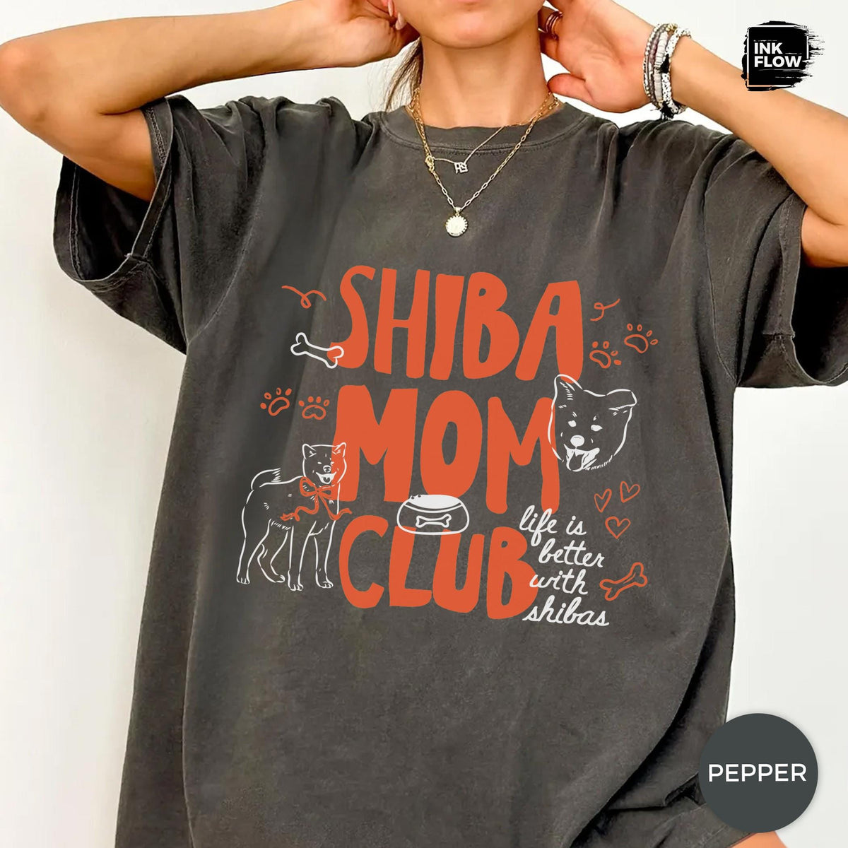 Shiba Mom Club Comfort Colors T-Shirt – Cute Shiba Inu Dog Mom Tee