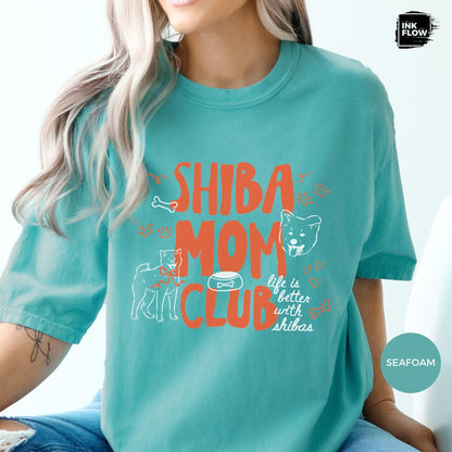 Shiba Mom Club Comfort Colors T-Shirt – Cute Shiba Inu Dog Mom Tee