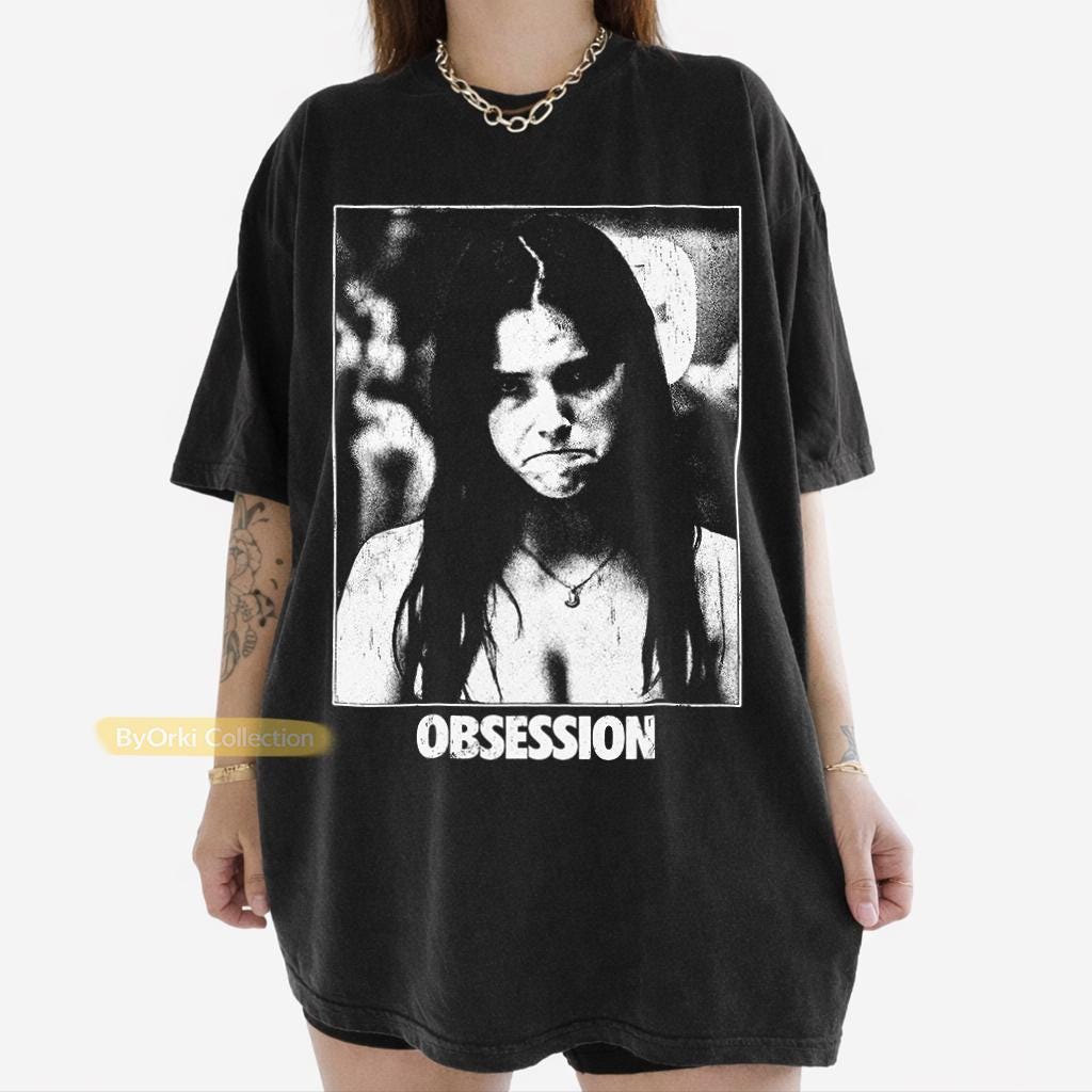 Vintage OBSESSION Movie T-Shirt, Frowning Nikki Graphic Tee, Gothic Horror Tee