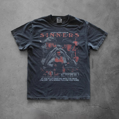 Sinners Vintage Graphic Tee | Horror Movie Shirt | Vampire Film Tee