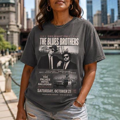 Blues Brothers Shirt, Vintage 80s Concert Tee with Retro Design