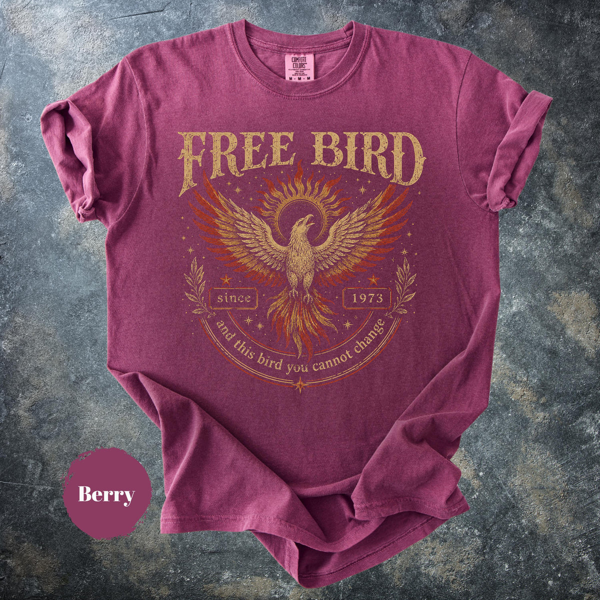 Free Bird Vintage Shirt, Retro Rock Graphic Tee, Phoenix Bird Shirt, 70s Inspired Oversized Tee